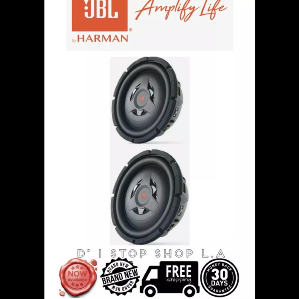 2X JBL CLUB WS1000 - 10” SHALLOW MOUNT SUBWOOFER w/ SSI 2 0R 4 OHM SELECTABLE